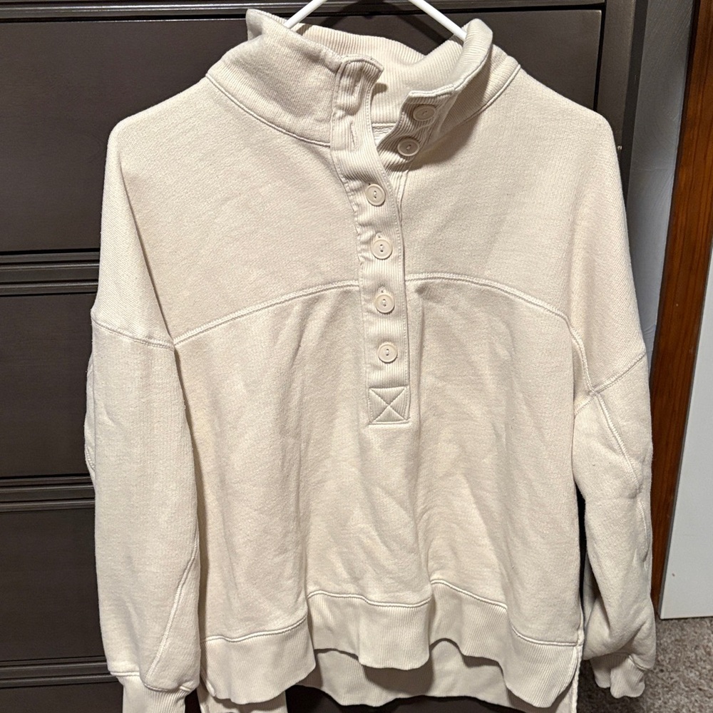 American Eagle Outfitters Cream High-Neck Sweater